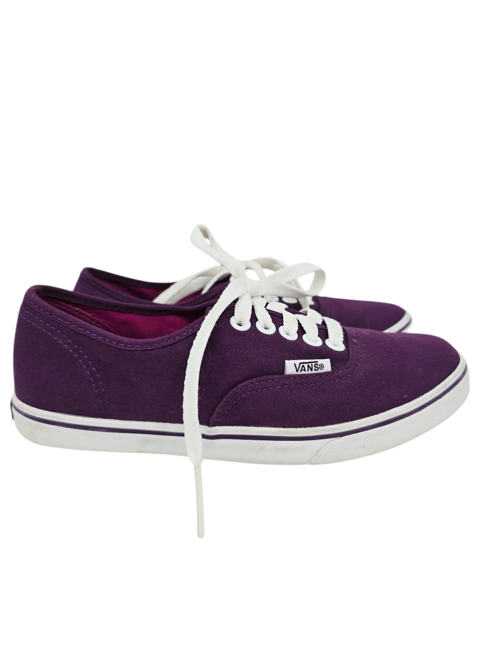 Vans Kids Girls Lace Up Sneakers Purple Canvas 5